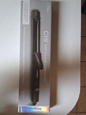 BNIB FAROUK CHI BIOSILK 1.25" Ceramic Curling Iron - Midnight Black